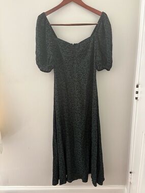 shibori tie back tiered cotton midi dress Madewell Tie-Back Flutter-Sleeve Tiered Midi Dress Cotton Shibori Print  Size 2
